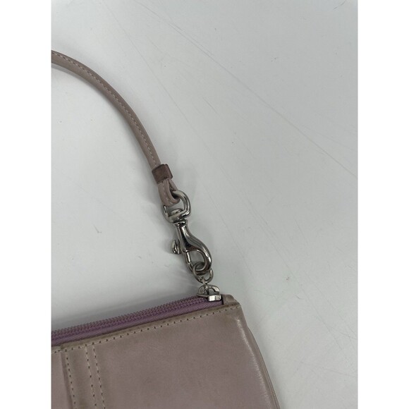 COACH Blush Light Pink Leather Skinny Zipper Wristlet Wallet Logo Tag - Picture 8 of 11